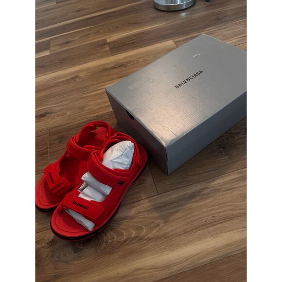 BALENCIAGA TOURIST SANDAL RED AND BLACK Sz 43